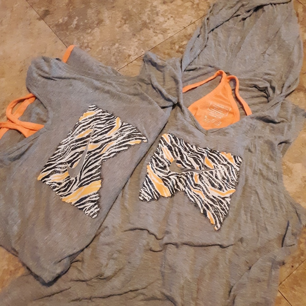 2 Nike tanks with hoods